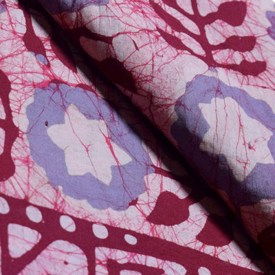 Black Hand Wax Batik Cotton Fabric - SSEthnics