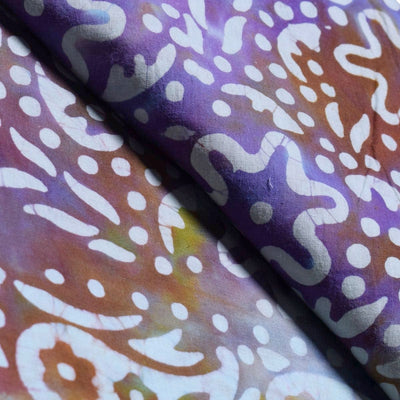 Black Hand Wax Batik Cotton Fabric - SSEthnics