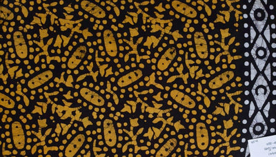Black Hand Wax Batik Cotton Fabric - SSEthnics