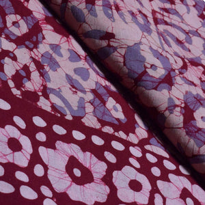 Black Hand Wax Batik Cotton Fabric - SSEthnics