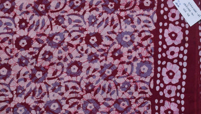 Black Hand Wax Batik Cotton Fabric - SSEthnics