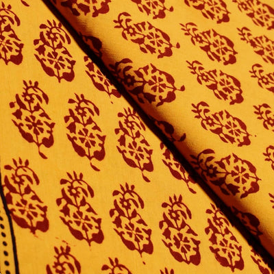 Yellow Bagh Cotton Handblock - SSEthnics