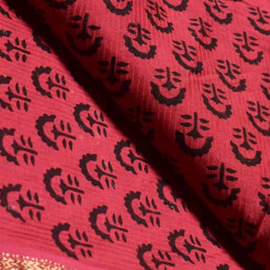 Pink Maheshwari Bagh Hand Block Print - SSEthnics