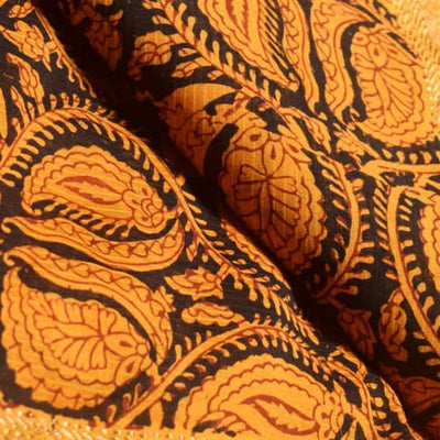 Yellow Maheshwari Bagh Hand Block Print - SSEthnics