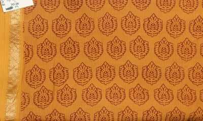 Yellow Maheshwari Bagh Hand Block Print - SSEthnics