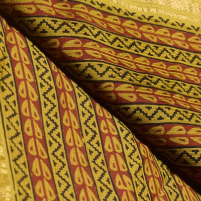 Maroon Maheshwari Bagh Hand Block Print - SSEthnics