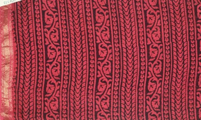 Pink Maheshwari Bagh Hand Block Print - SSEthnics