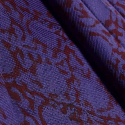 Purple Maheshwari Bagh Hand Block Print - SSEthnics