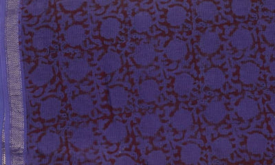 Purple Maheshwari Bagh Hand Block Print - SSEthnics