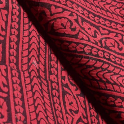 Pink Maheshwari Bagh Hand Block Print - SSEthnics