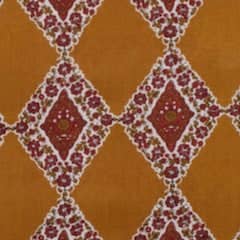 Yellow Sanganeri Inspired Screen Printed Fabric - SSEthnics