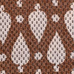 Brown Sanganeri Inspired Screen Printed Fabric - SSEthnics
