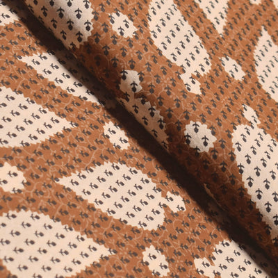 Brown Sanganeri Inspired Screen Printed Fabric