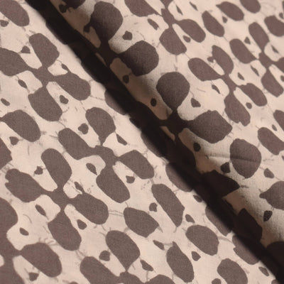 Grey Sanganeri Inspired Screen Printed Fabric