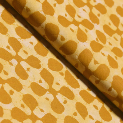 Yellow Sanganeri Inspired Screen Printed Fabric