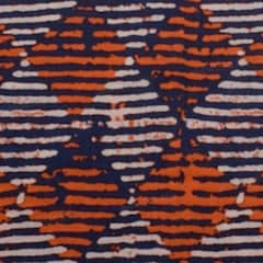 Blue Sanganeri Inspired Screen Printed Fabric - SSEthnics