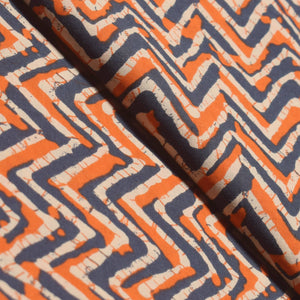 Blue Sanganeri Inspired Screen Printed Fabric