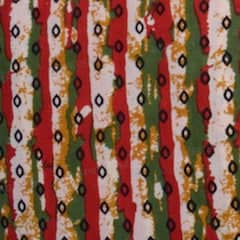 Cream Sanganeri Inspired Screen Printed Fabric - SSEthnics