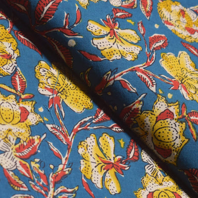 Red Sanganeri Inspired Screen Printed Fabric