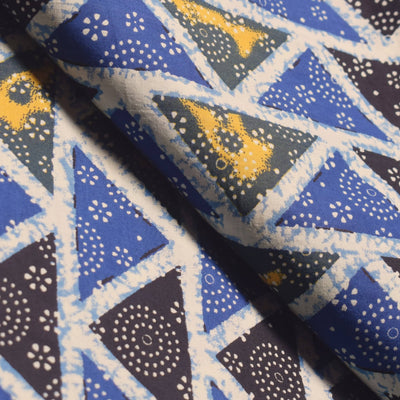 Blue Sanganeri Inspired Screen Printed Fabric
