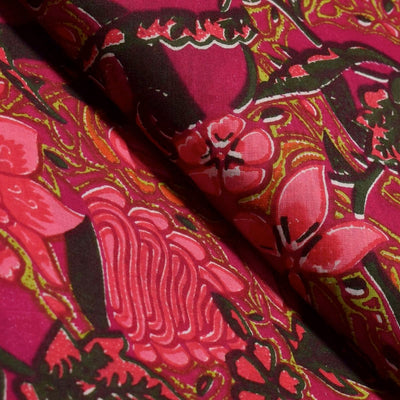 Multicolour Sanganeri Screen Print Fabric - SSEthnics