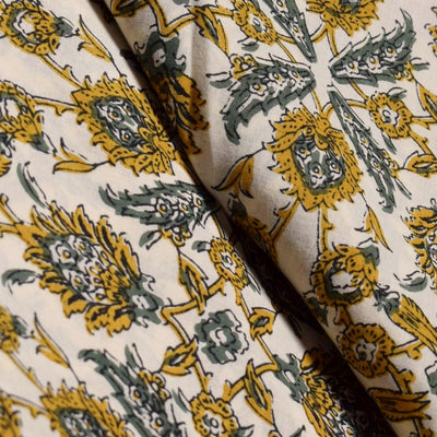 Cream Screen Print Fabric