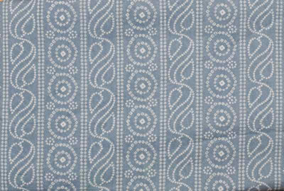 Grey Sanganeri Inspired Screen Print Fabric - SSEthnics