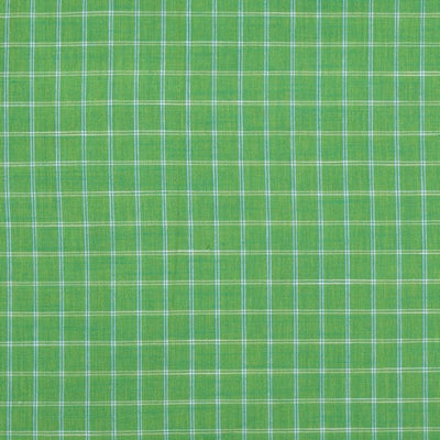 Green Checkered Cotton Woven Fabric