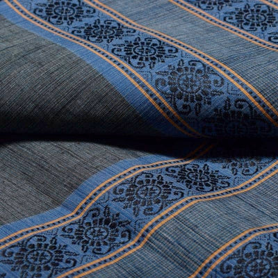Grey Woven Cotton Fabric with Border