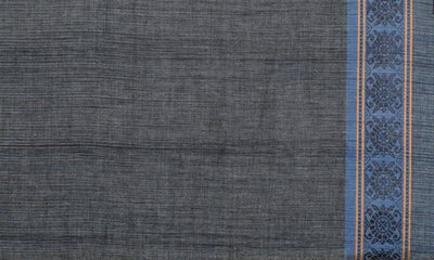 Grey Woven Cotton Fabric with Border