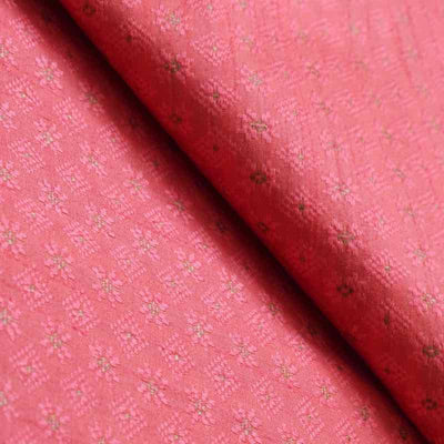 Pink Self Woven Cotton Fabric
