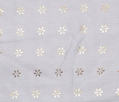 Grey Kota Gold Print Fabric