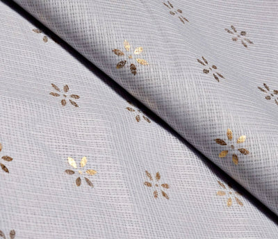 Grey Kota Gold Print Fabric