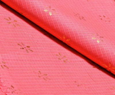 Peach Kota Gold Print Fabric