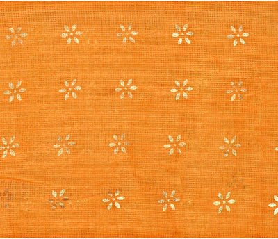 Orange Kota Gold Print Fabric