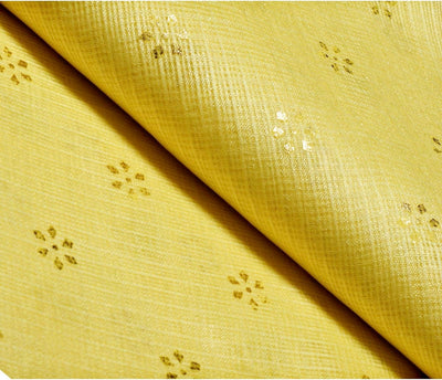 Yellow Kota Gold Print Fabric