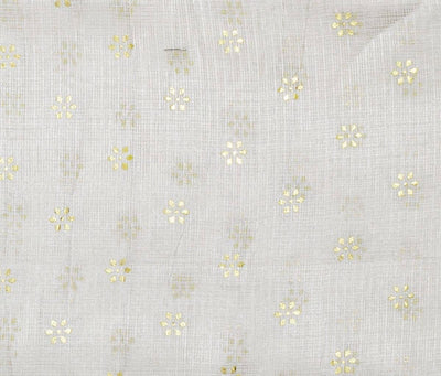 Cream Kota Gold Print Fabric