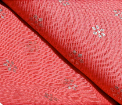 Coral Kota Gold Print Fabric