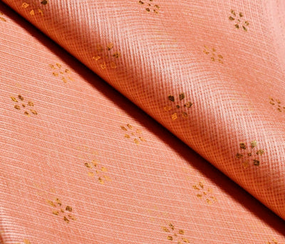 Peach Kota Gold Print Fabric