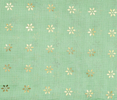 Green Kota Gold Print Fabric