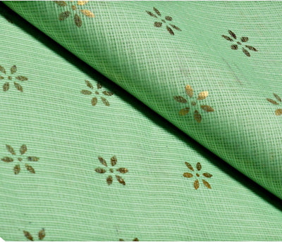Green Kota Gold Print Fabric