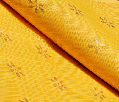 Yellow Kota Gold Print Fabric