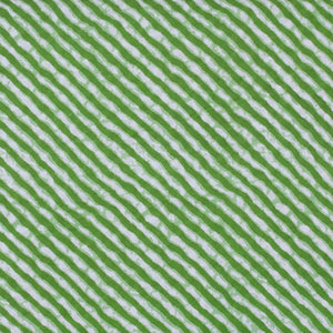 Green Leheriya Sanganeri Screen Print Fabric