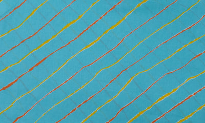 Blue Leheriya and Sanganeri Screen Print Fabric