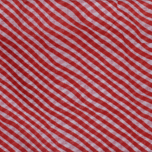 Red Leheriya Sanganeri Screen Print Kota Fabric