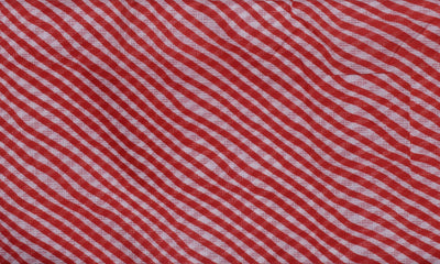 Red Leheriya Sanganeri Screen Print Kota Fabric