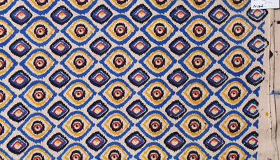 Cream Kalamkari Inspired Screen Print Fabric - SSEthnics