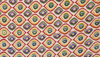 Cream Kalamkari Inspired Screen Print Fabric - SSEthnics