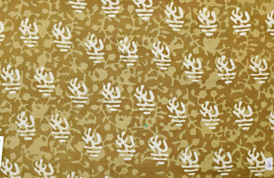 Olive Green Dabu Handblock Print Fabric