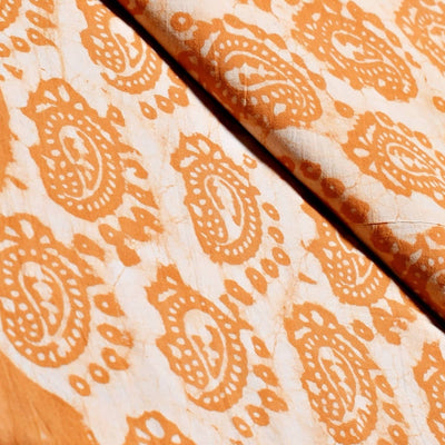 Mustard Yellow Dabu Handblock Print Fabric